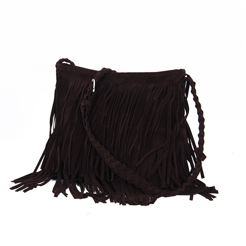 Black tassles handbag