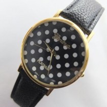 Polka Dot Face Quartz Stainless Steel Watch
