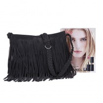 Black tassles handbag