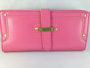 Candy coloured wallet clutch with clasp